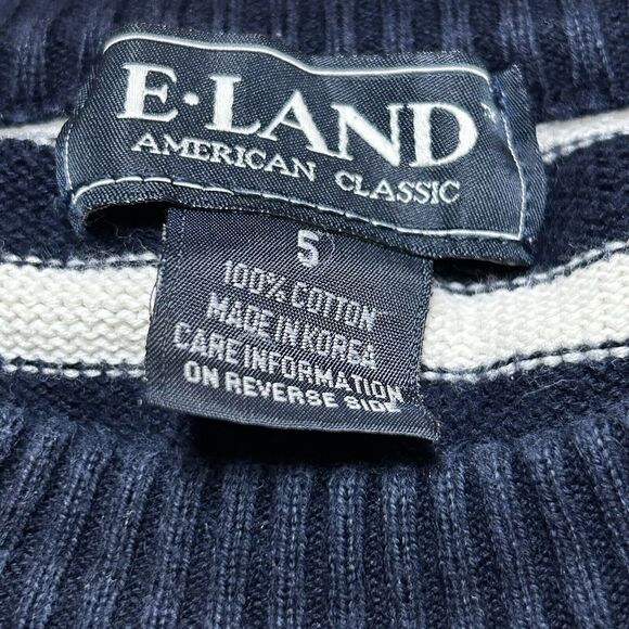 E Land Red Navy And White Striped Sweater Size 5 - Picture 3 of 5